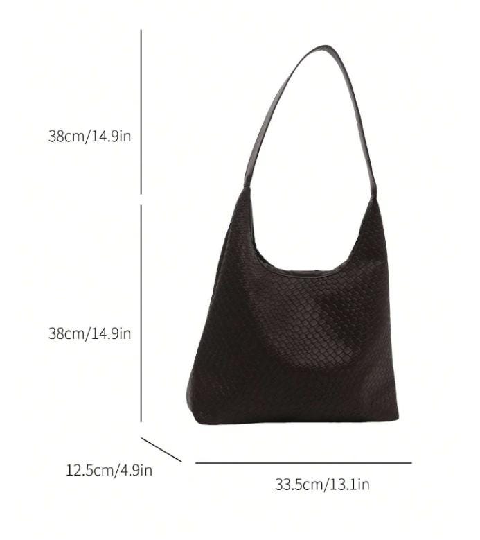 Brown Woven Hobo Bag, Textured Shoulder Bag for Women, Chocolate Brown Handbag, Slouchy Everyday Purse, Minimalist Carryall