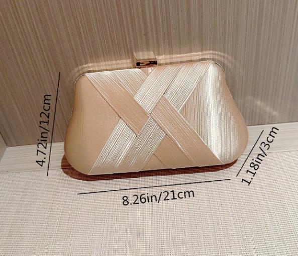Champagne Clutch Bag, Woven Evening Purse, Beige Formal Handbag, Wedding Guest Clutch, Elegant Party Bag