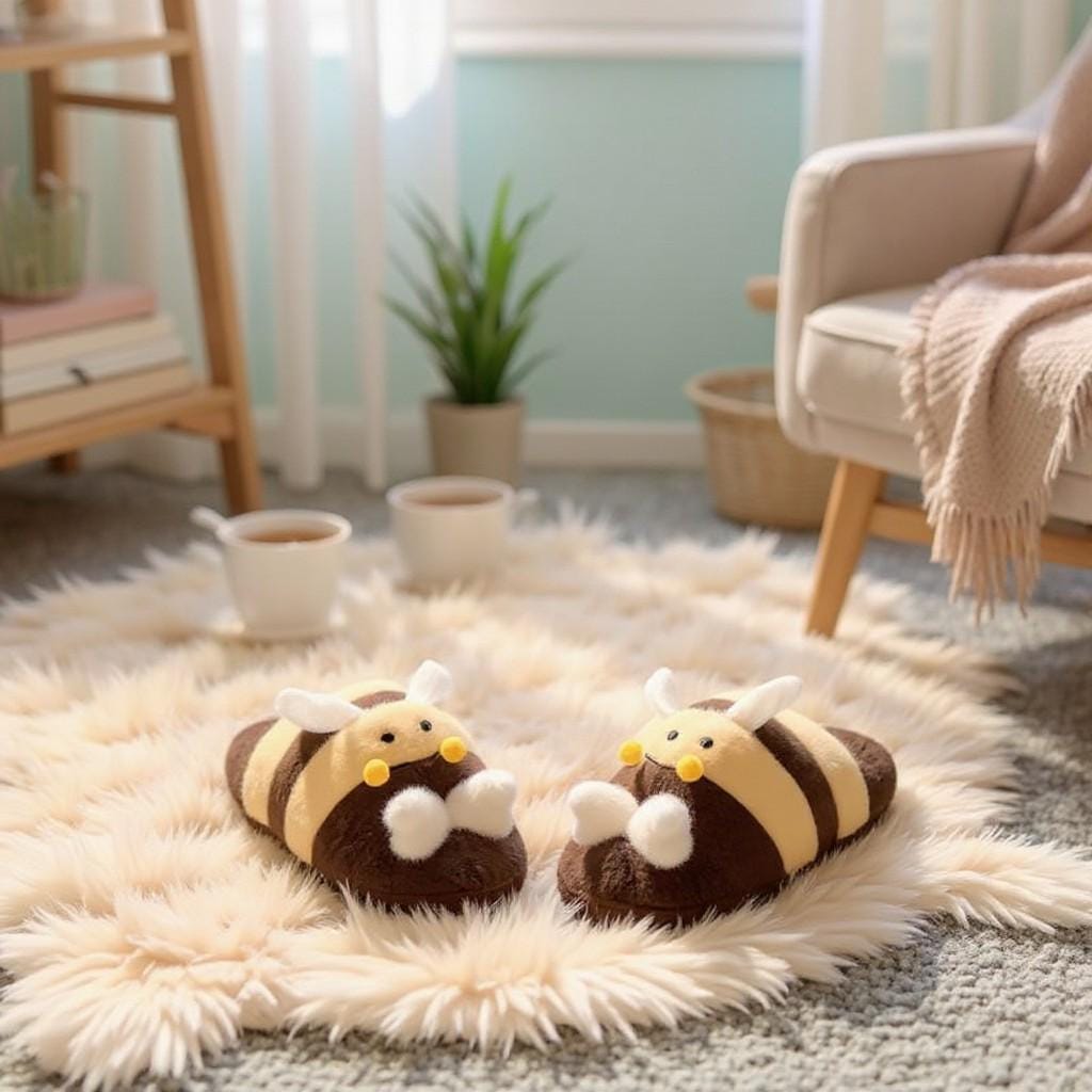 Hedgehog Slippers, Cute Fuzzy House Shoes, Plush Animal Slippers, Cozy Indoor Footwear