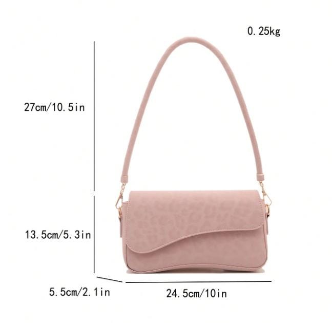Pink Crossbody Bag, Pastel Shoulder Bag, Pink Flap Purse, Minimalist Handbag, Cute Everyday Bag