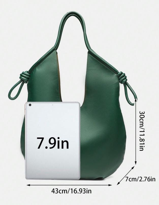 Dark Green Hobo Bag, Slouchy Shoulder Purse, Minimalist Green Handbag, Soft Everyday Tote, Forest Green Shoulder Bag