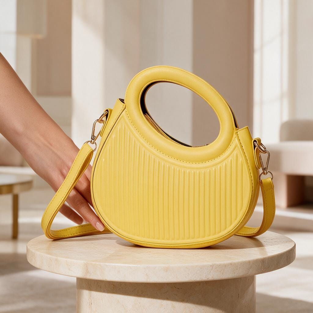 Yellow Top Handle Bag, Mini Crossbody Purse, Structured Shoulder Bag, Bright Yellow Handbag, Cute Everyday Bag, Small Purse