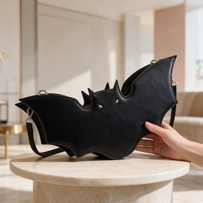 Bat Shoulder Bag, Gothic Bat Purse, Batwing Crossbody Bag, Black Alternative Handbag, Spooky Halloween Bag