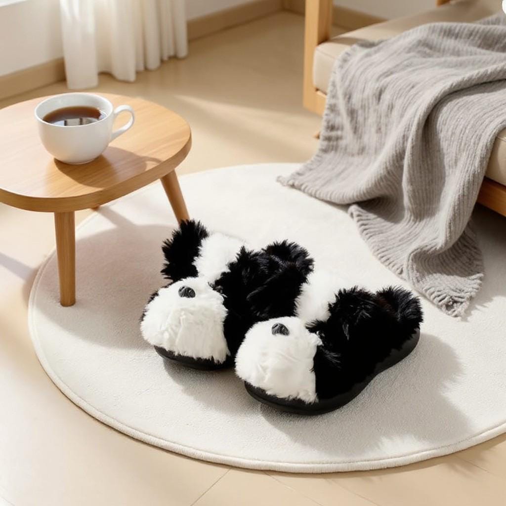 Panda Slippers, Cute Fuzzy House Shoes, Plush Animal Slippers, Cozy Indoor Slippers