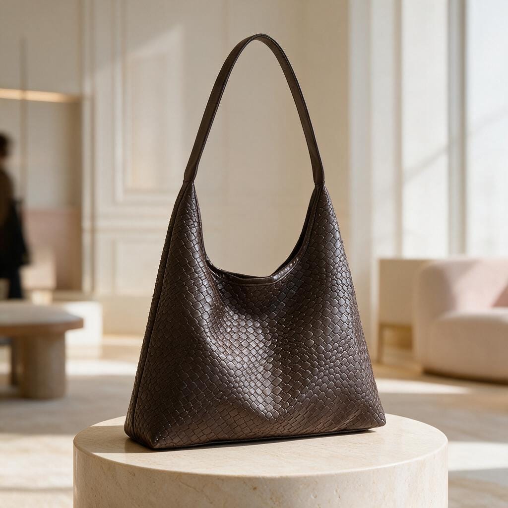 Brown Woven Hobo Bag, Textured Shoulder Bag for Women, Chocolate Brown Handbag, Slouchy Everyday Purse, Minimalist Carryall