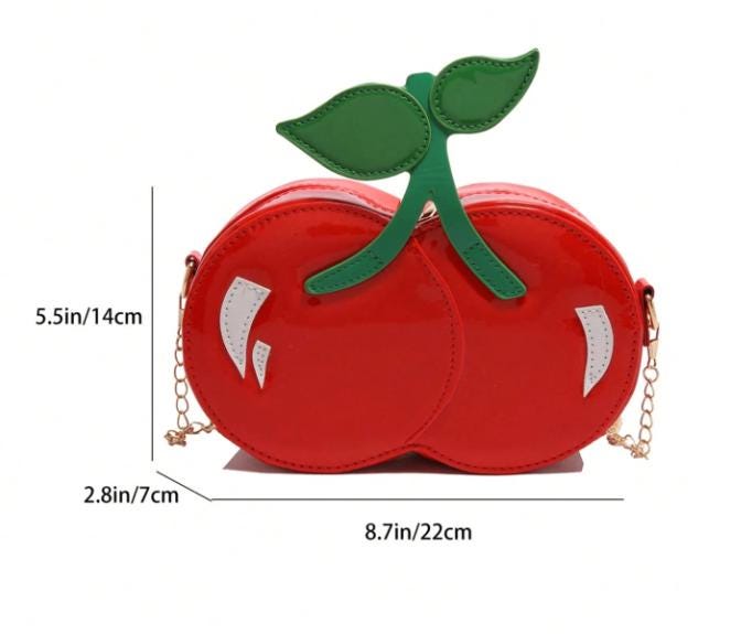 Red Tomato Shoulder Bag, Novelty Fruit Purse, Cute Tomato Crossbody Bag, Cherry Red Statement Handbag, Y2K Bag