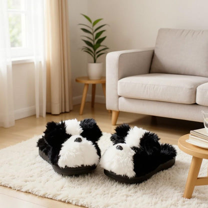 Panda Slippers, Cute Fuzzy House Shoes, Plush Animal Slippers, Cozy Indoor Slippers