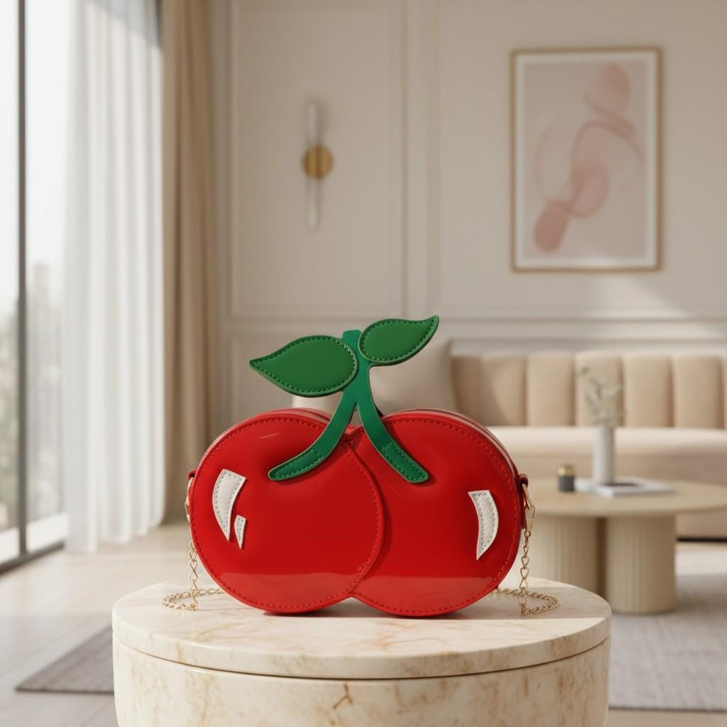 Red Tomato Shoulder Bag, Novelty Fruit Purse, Cute Tomato Crossbody Bag, Cherry Red Statement Handbag, Y2K Bag