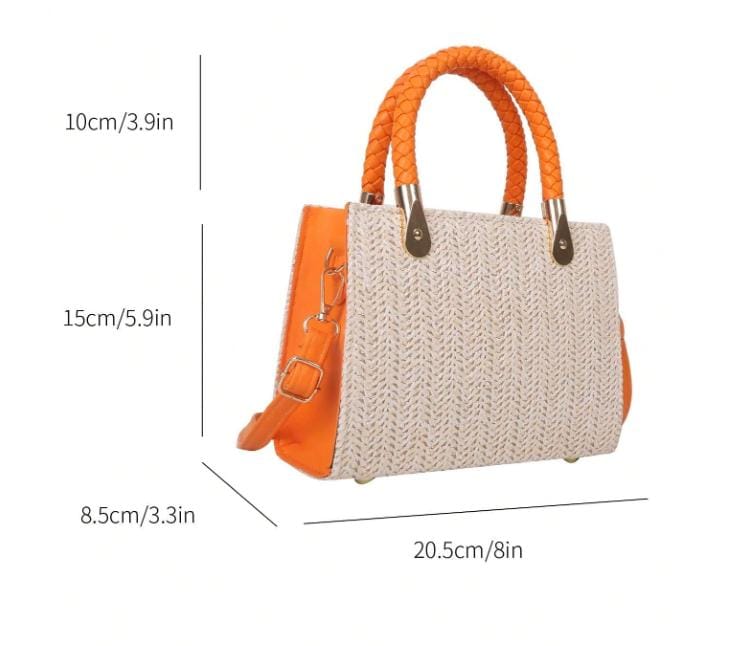 Cream Woven Tote Bag, Braided Handle Handbag, Summer Shoulder Bag, Boho Crossbody Purse, Neutral Everyday Handbag