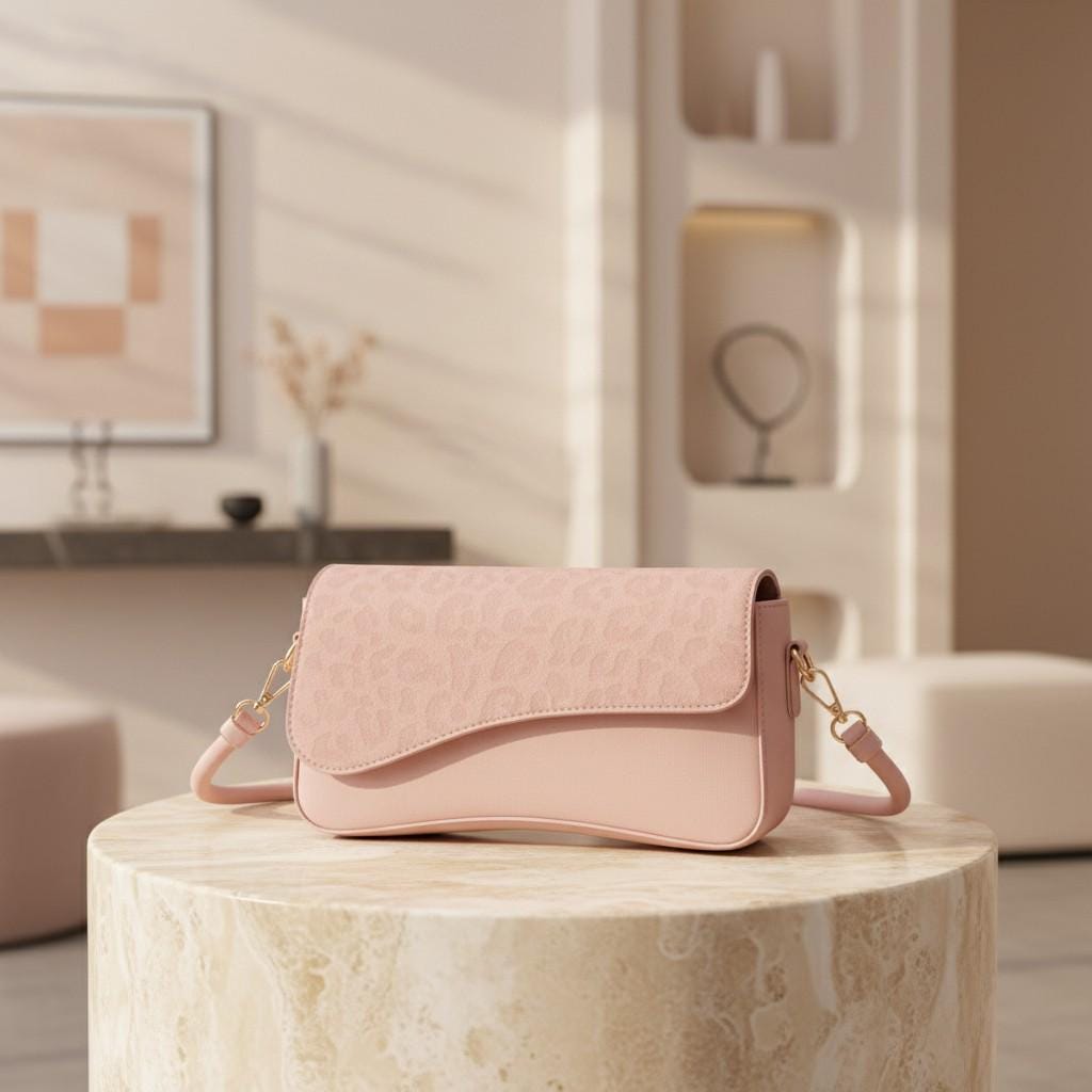 Pink Crossbody Bag, Pastel Shoulder Bag, Pink Flap Purse, Minimalist Handbag, Cute Everyday Bag