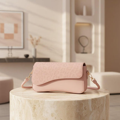 Pink Crossbody Bag, Pastel Shoulder Bag, Pink Flap Purse, Minimalist Handbag, Cute Everyday Bag