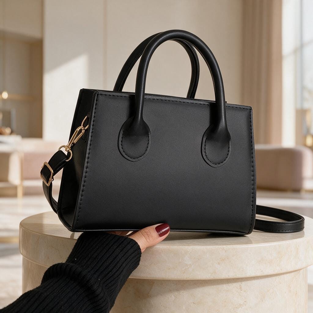 Black Structured Handbag, Minimalist Top Handle Purse, Elegant Shoulder Bag, Classic Womens Handbag, Everyday Work Purse