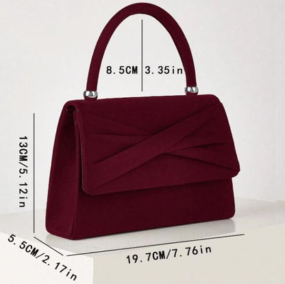 Burgundy Clutch Bag, Elegant Evening Purse, Wine Red Top Handle Bag, Wedding Guest Handbag, Formal Occasion Accessory