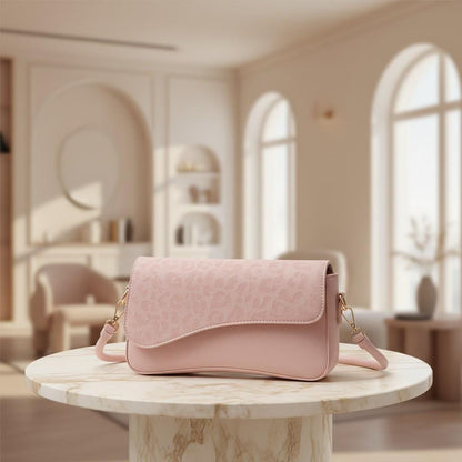 Pink Crossbody Bag, Pastel Shoulder Bag, Pink Flap Purse, Minimalist Handbag, Cute Everyday Bag