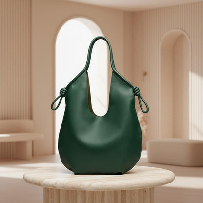 Dark Green Hobo Bag, Slouchy Shoulder Purse, Minimalist Green Handbag, Soft Everyday Tote, Forest Green Shoulder Bag
