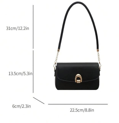 Brown Flap Shoulder Bag, Structured Handbag, Gold Clasp Purse, Top Handle Bag
