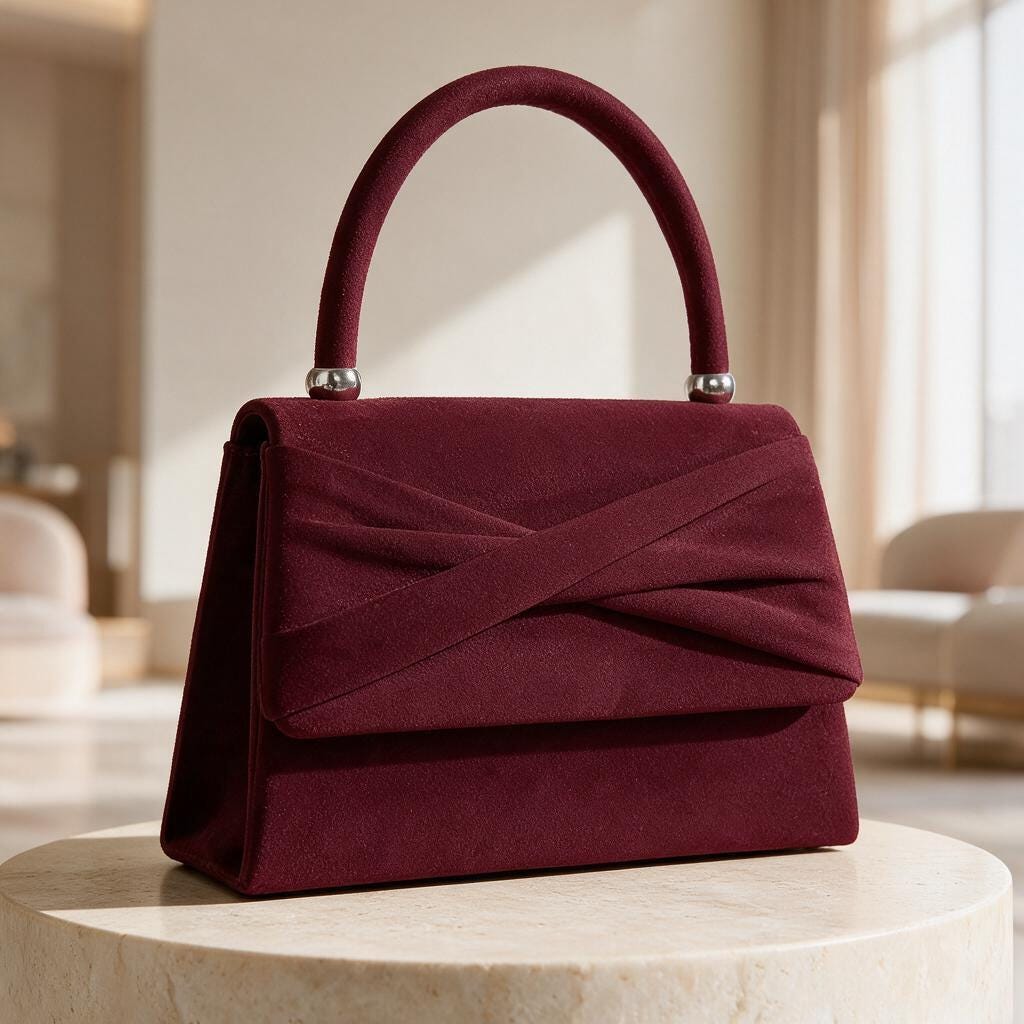Burgundy Clutch Bag, Elegant Evening Purse, Wine Red Top Handle Bag, Wedding Guest Handbag, Formal Occasion Accessory