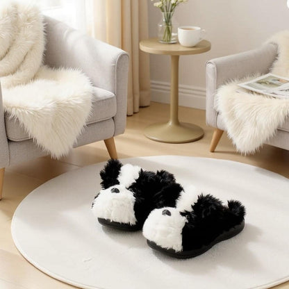 Panda Slippers, Cute Fuzzy House Shoes, Plush Animal Slippers, Cozy Indoor Slippers