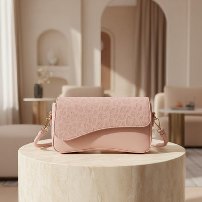 Pink Crossbody Bag, Pastel Shoulder Bag, Pink Flap Purse, Minimalist Handbag, Cute Everyday Bag