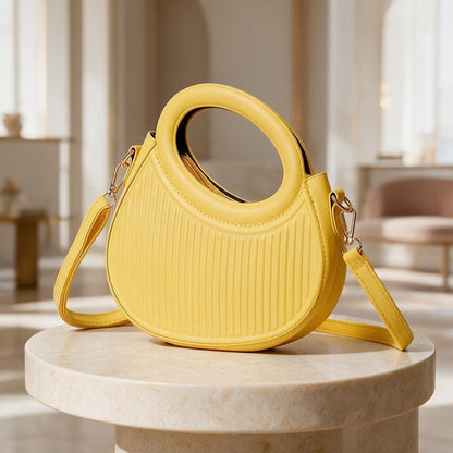 Yellow Top Handle Bag, Mini Crossbody Purse, Structured Shoulder Bag, Bright Yellow Handbag, Cute Everyday Bag, Small Purse