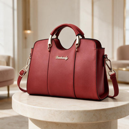 Burgundy Red Satchel Bag, Structured Handbag, Top Handle Shoulder Purse, Red Crossbody Bag, Elegant Women's Handbag
