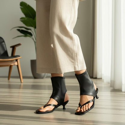 Black Bow Peep Toe Booties, High Block Heel Ankle Boots for Women.