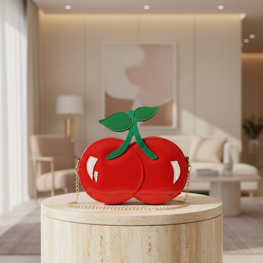 Red Tomato Shoulder Bag, Novelty Fruit Purse, Cute Tomato Crossbody Bag, Cherry Red Statement Handbag, Y2K Bag