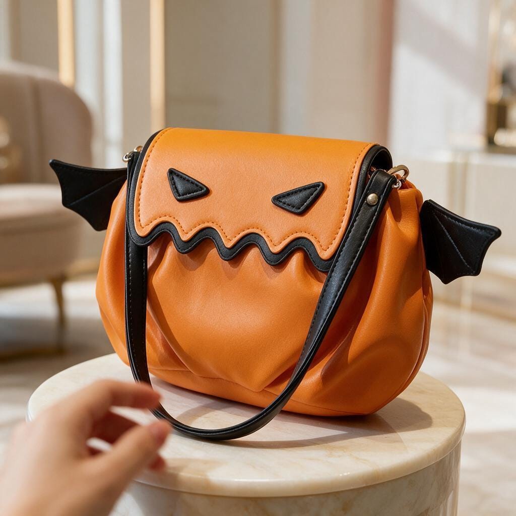 Orange Crossbody Bag, Cute Flap Shoulder Purse, Small Statement Handbag for Women, Trendy Everyday Bag