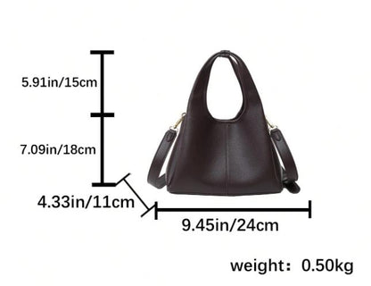 Dark Brown Handbag, Minimalist Shoulder Purse, Structured Top Handle Bag, Elegant Everyday Womens Bag, Classic Brown Purse