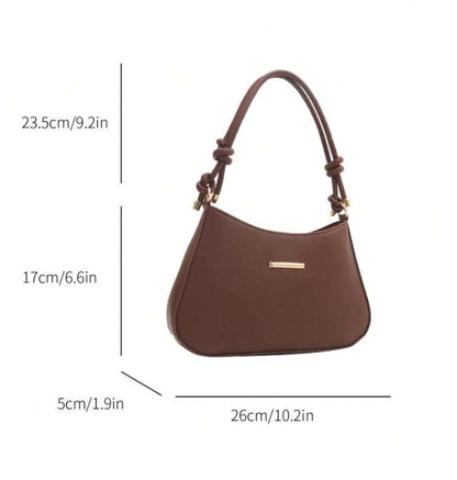 Brown Knotted Shoulder Bag, Chocolate Hobo Handbag, Knot Handle Purse, Minimalist Brown Bag, Elegant Everyday Handbag