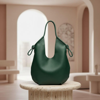 Dark Green Hobo Bag, Slouchy Shoulder Purse, Minimalist Green Handbag, Soft Everyday Tote, Forest Green Shoulder Bag