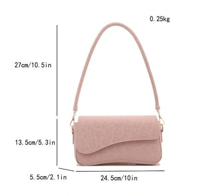 Pink Crossbody Bag, Pastel Shoulder Bag, Pink Flap Purse, Minimalist Handbag, Cute Everyday Bag