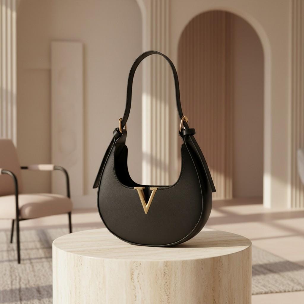 Black Hobo Shoulder Bag for Women, Minimalist Crescent Purse, Small Black Handbag, Elegant Everyday Bag