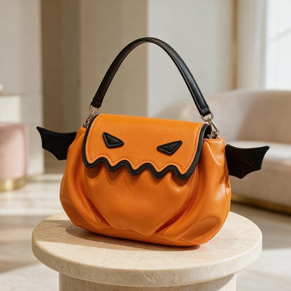 Orange Crossbody Bag, Cute Flap Shoulder Purse, Small Statement Handbag for Women, Trendy Everyday Bag