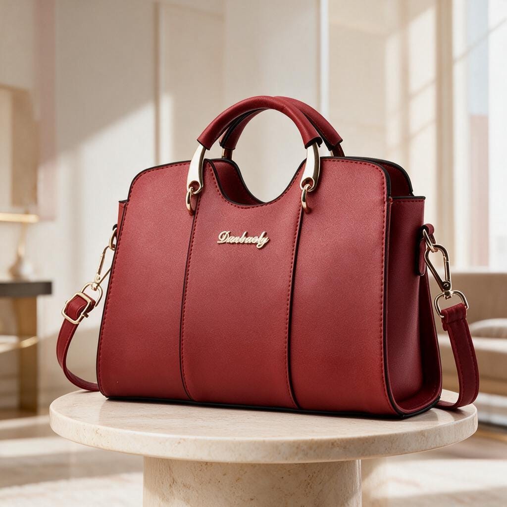 Burgundy Red Satchel Bag, Structured Handbag, Top Handle Shoulder Purse, Red Crossbody Bag, Elegant Women's Handbag