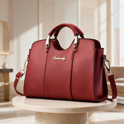 Burgundy Red Satchel Bag, Structured Handbag, Top Handle Shoulder Purse, Red Crossbody Bag, Elegant Women's Handbag
