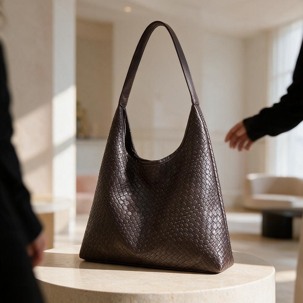 Brown Woven Hobo Bag, Textured Shoulder Bag for Women, Chocolate Brown Handbag, Slouchy Everyday Purse, Minimalist Carryall
